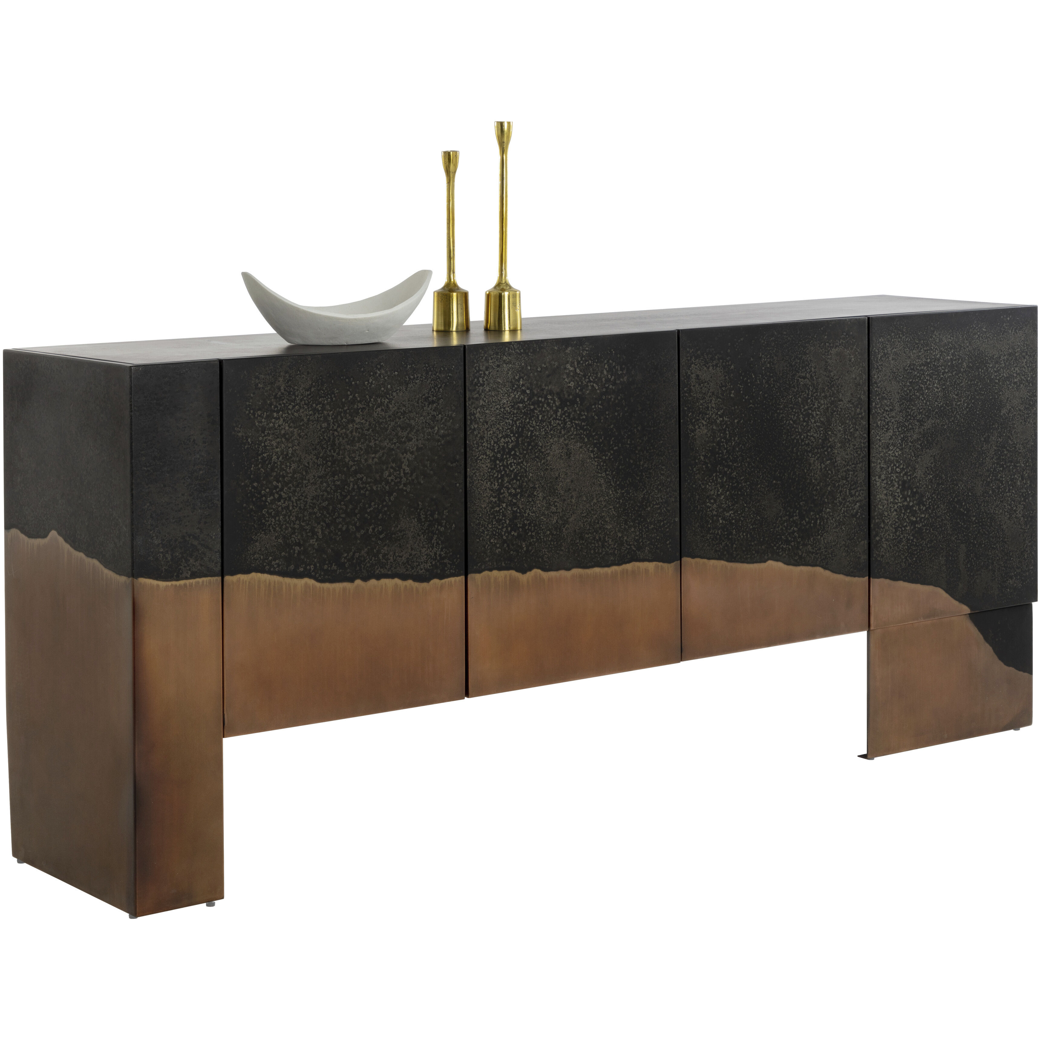 Tapio 77.5 X 16.5 inch Matte Black / Copper Sideboard